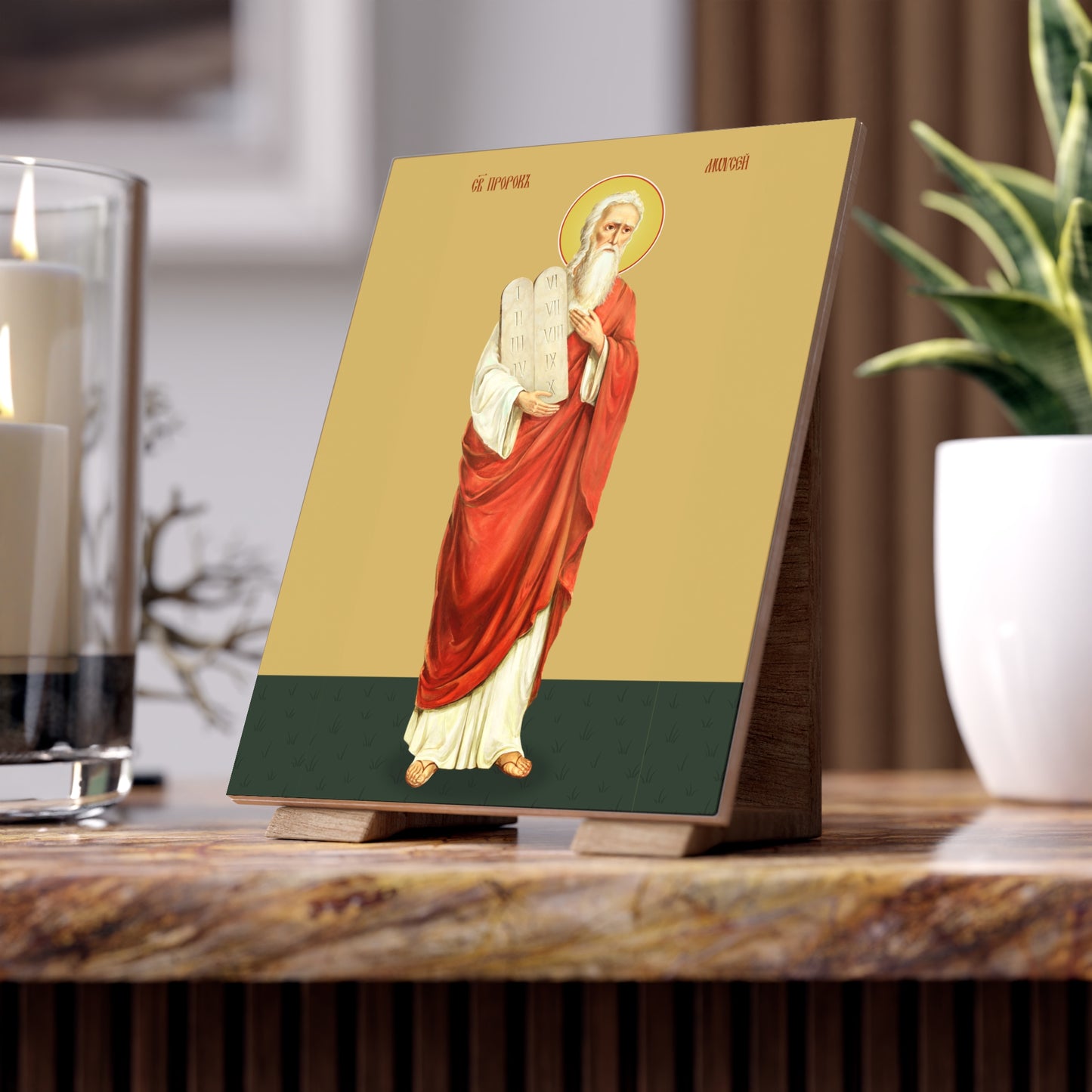 Prophet Moses Ceramic Icon 6"x8"