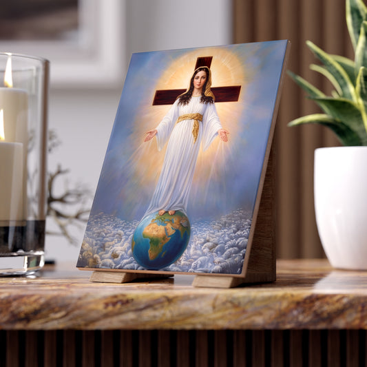 The Lady of All Nations Devotional Ceramic Icon Tile (6×8 inches)