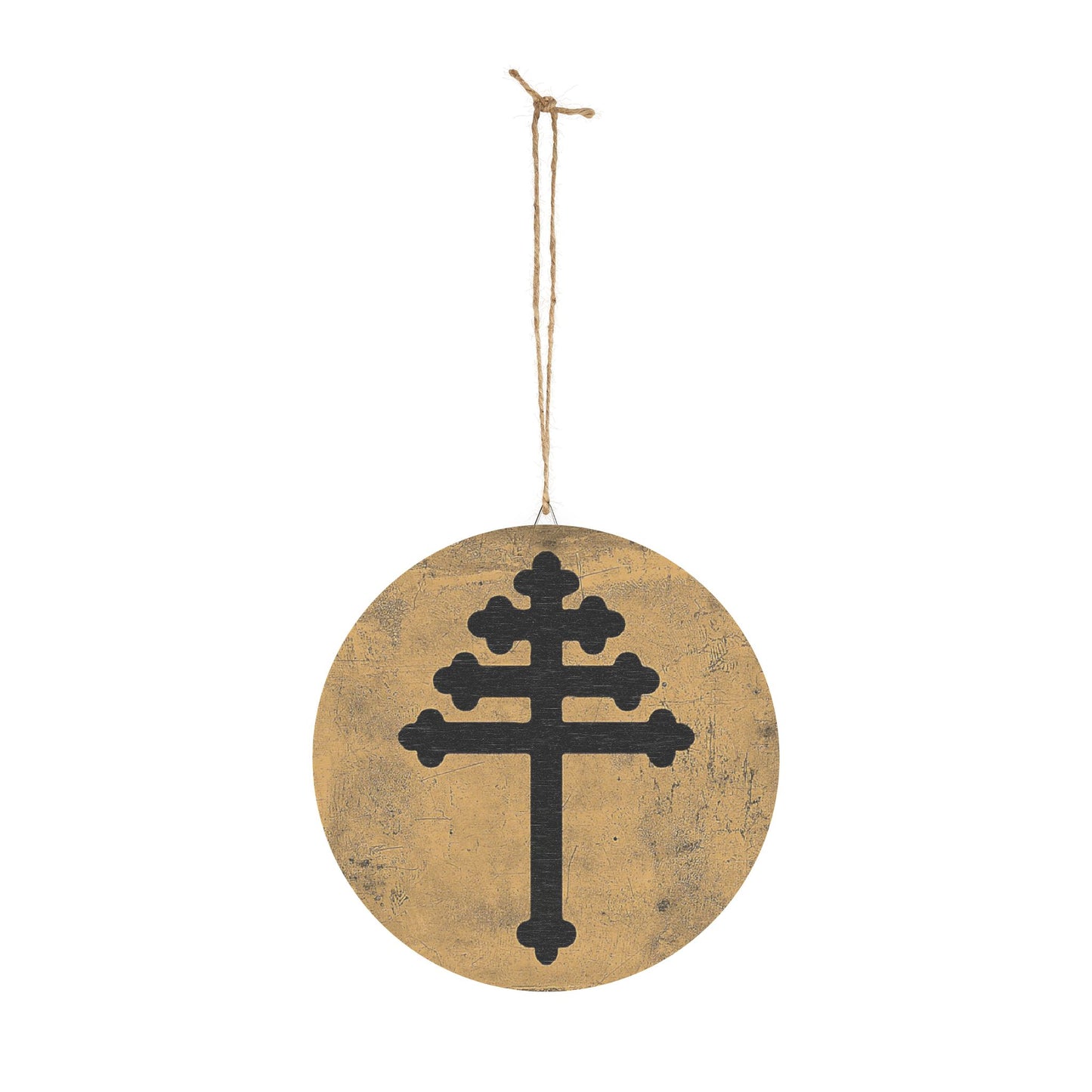 Maronite Cross Emblem Wood Circular Icon