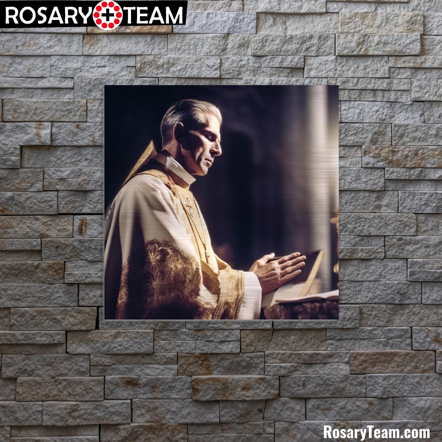 Venerable Servant of God Fulton J. Sheen Brushed Aluminum Icon