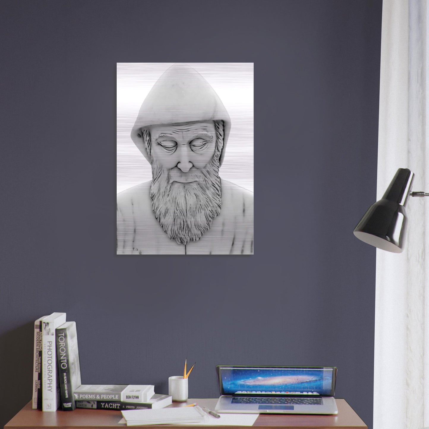 Icon of Saint Charbel Brushed Aluminum