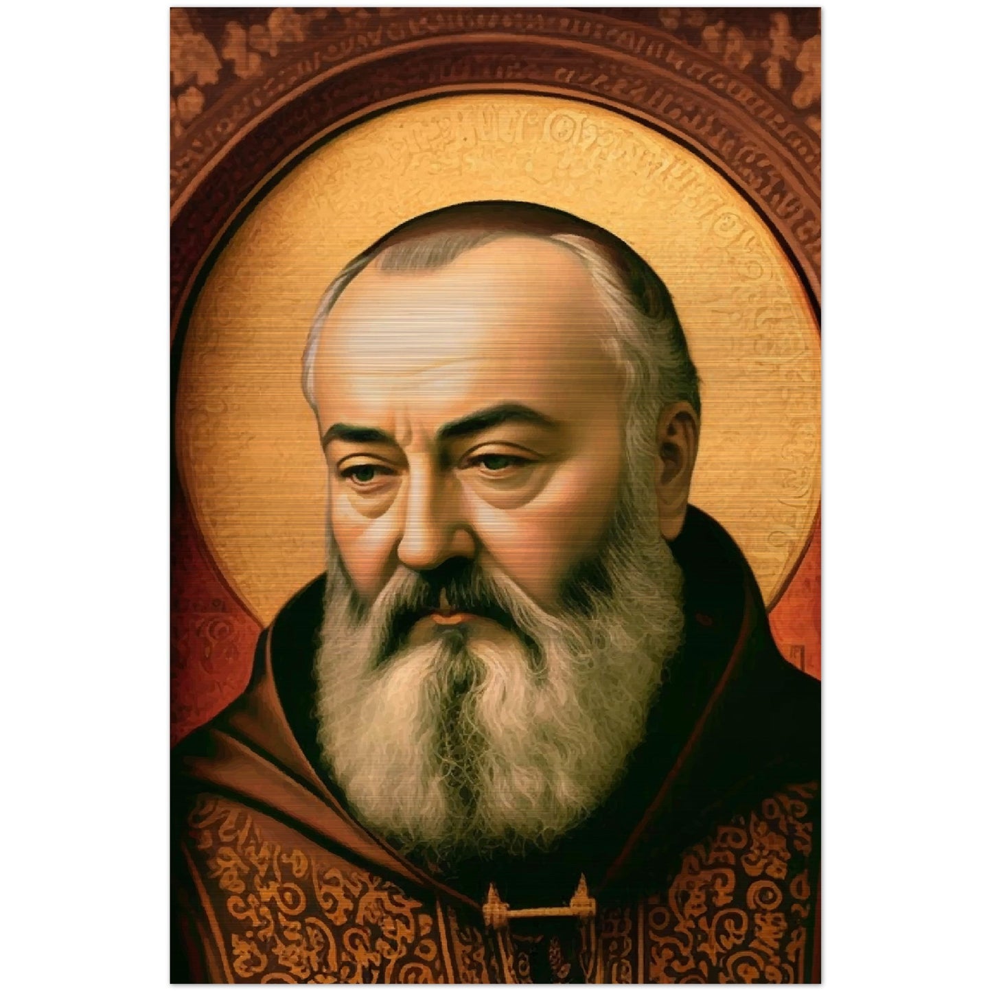 St. Padre Pio of Pietrelcina ✠ Brushed Aluminum Icon