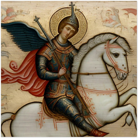 Honor to St George ✠ Brushed Aluminum Icon