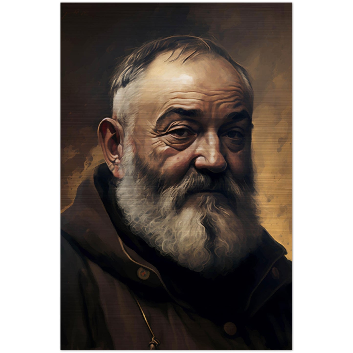 Padre Pio pray for us  ✠ Brushed Aluminum Icon