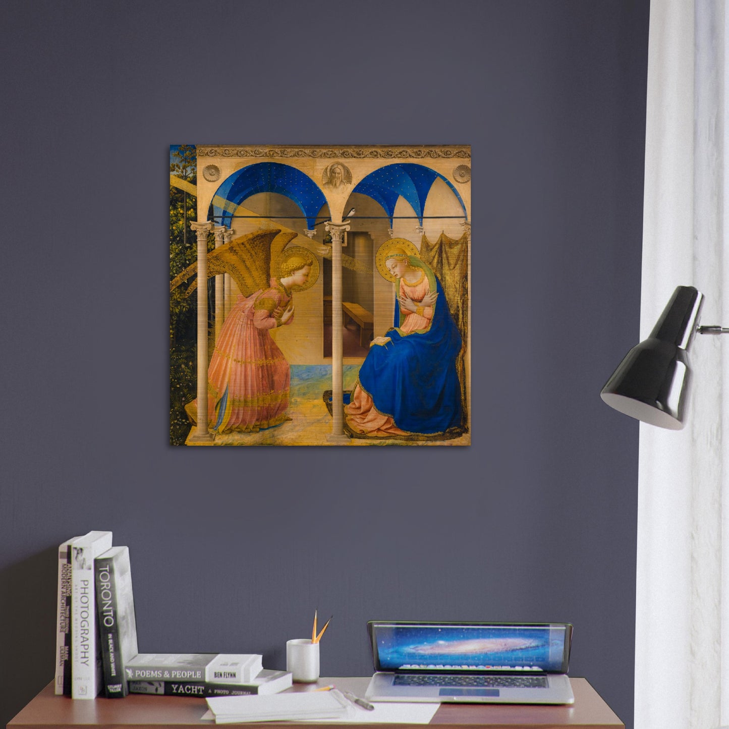 Annunciation by Fra Angelico Brushed Aluminum Icon