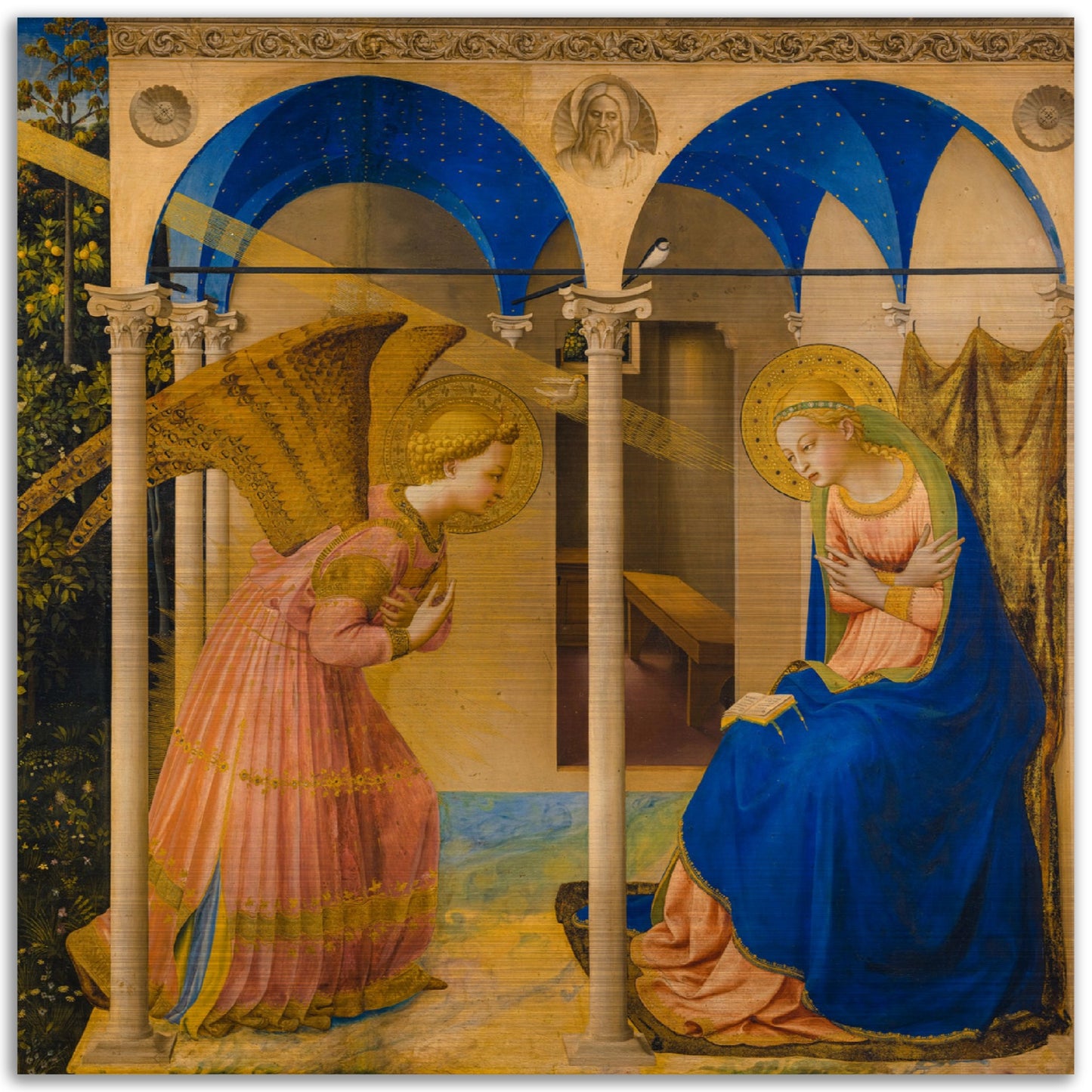 Annunciation by Fra Angelico Brushed Aluminum Icon