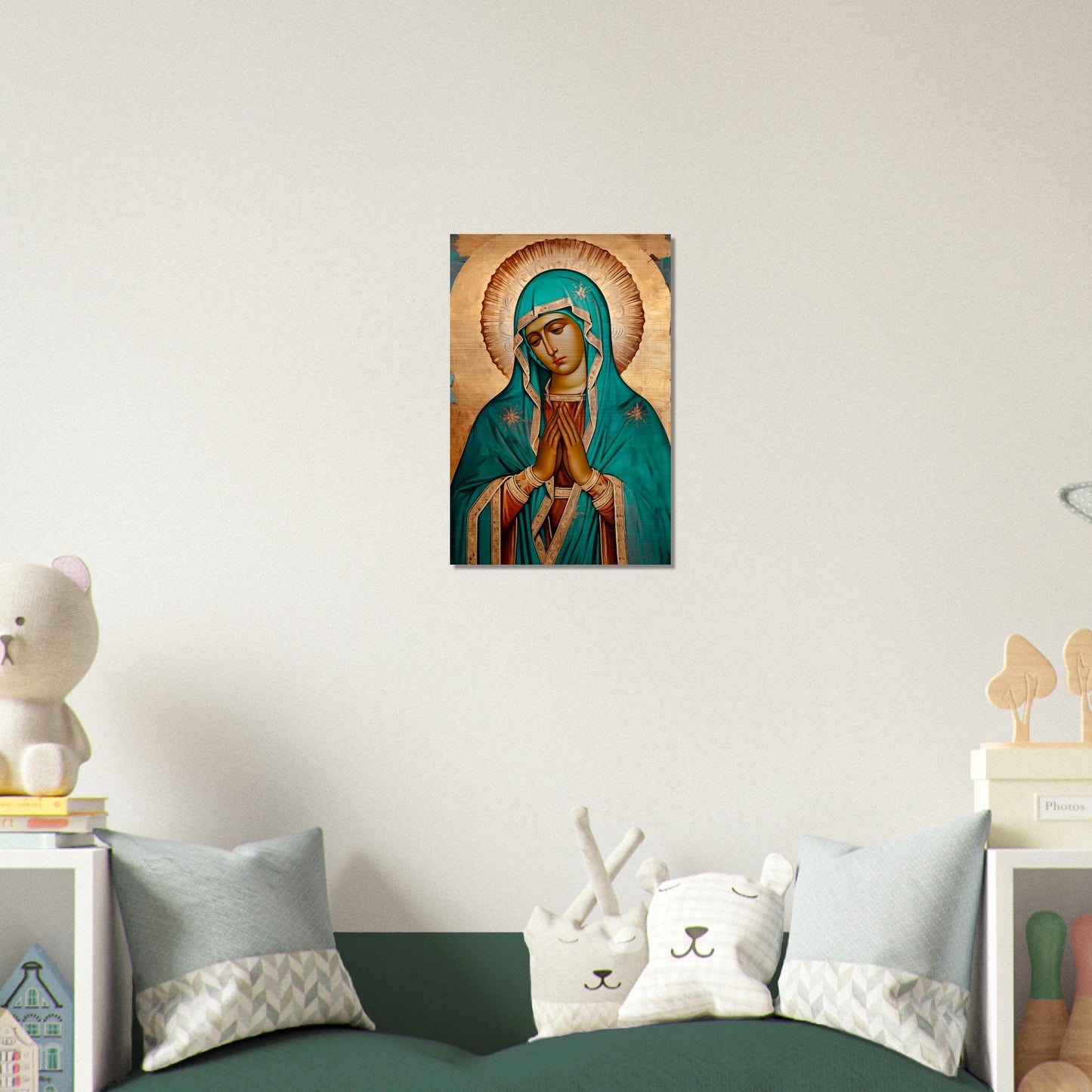 Our Lady of Guadalupe Easternized Theotokos Icon Brushed Aluminum наша леди Гваделупская (Gvadelupskaya)