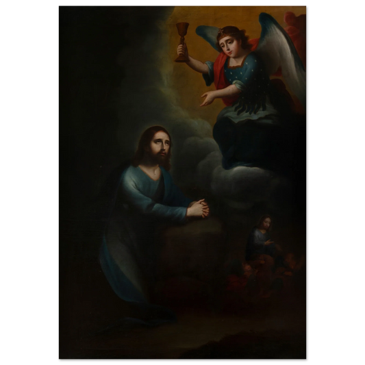 Pearl Print - Jesus Prays in Gethsemane - Sacred Art from the Viceroyalty of New Spain.