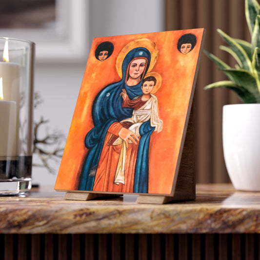 Our Lady of the Maronites, Elige; Ceramic Icon Tile Size 6" × 8"