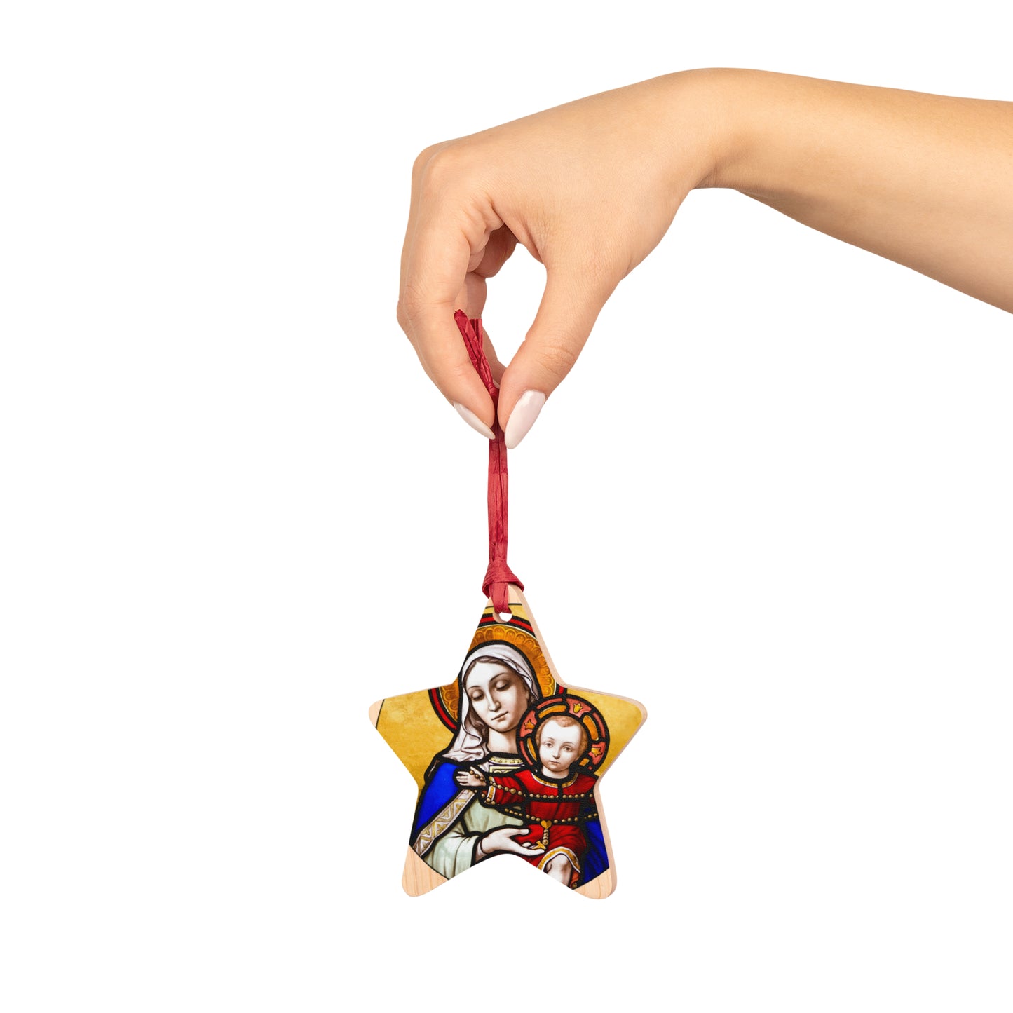 Holy Mother and Divine Child - Wooden #Christmas #Ornaments