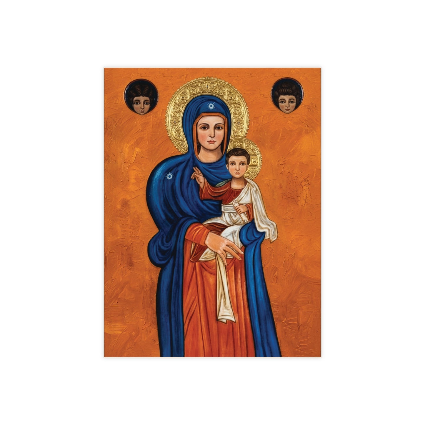 Sacred Our Lady of Ilige Ceramic Icon Tile – 10th Century Maronite Devotional Masterpiece (6×8 inches)