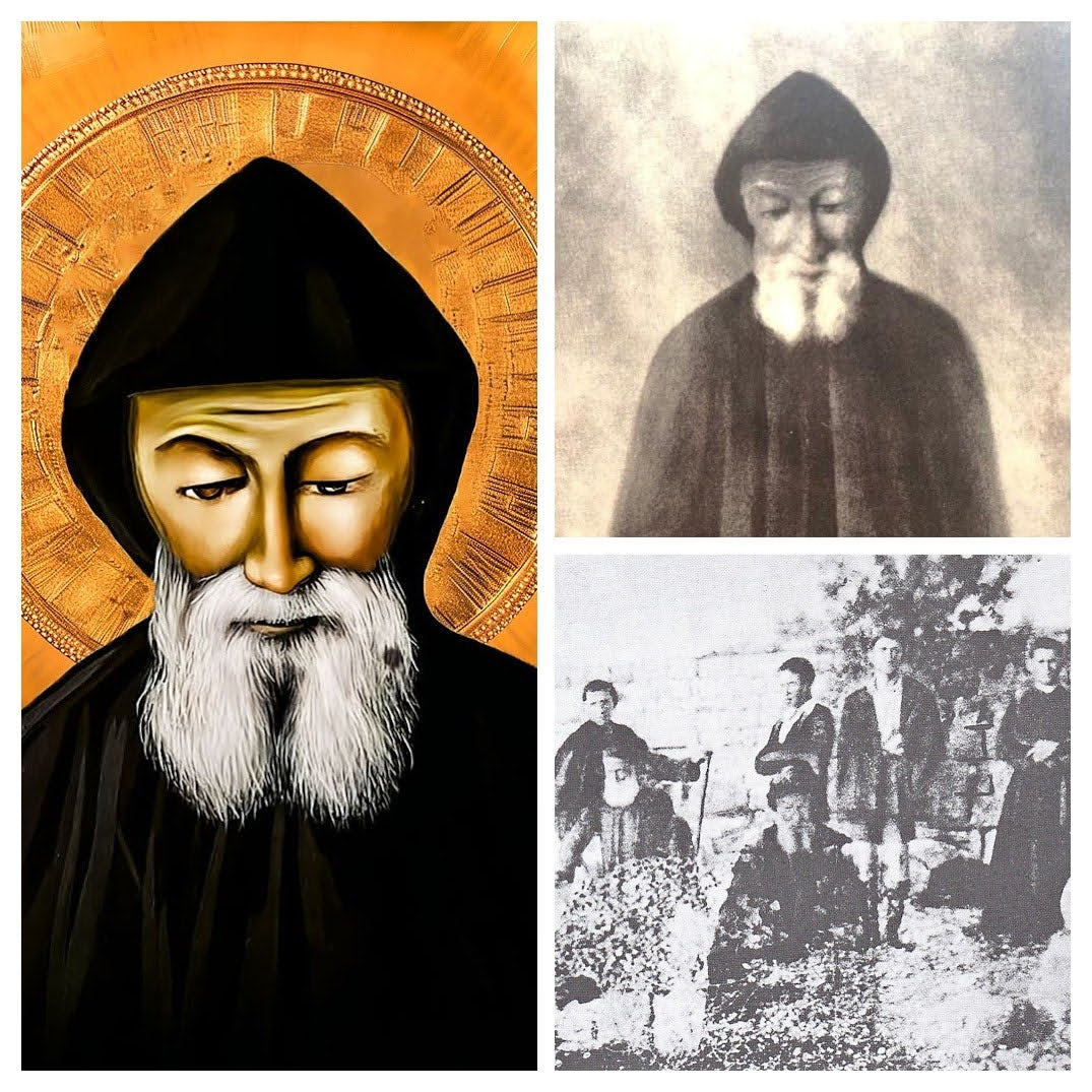 St Charbel prototype from the image of his miraculous photograph Brushed Aluminum Icon