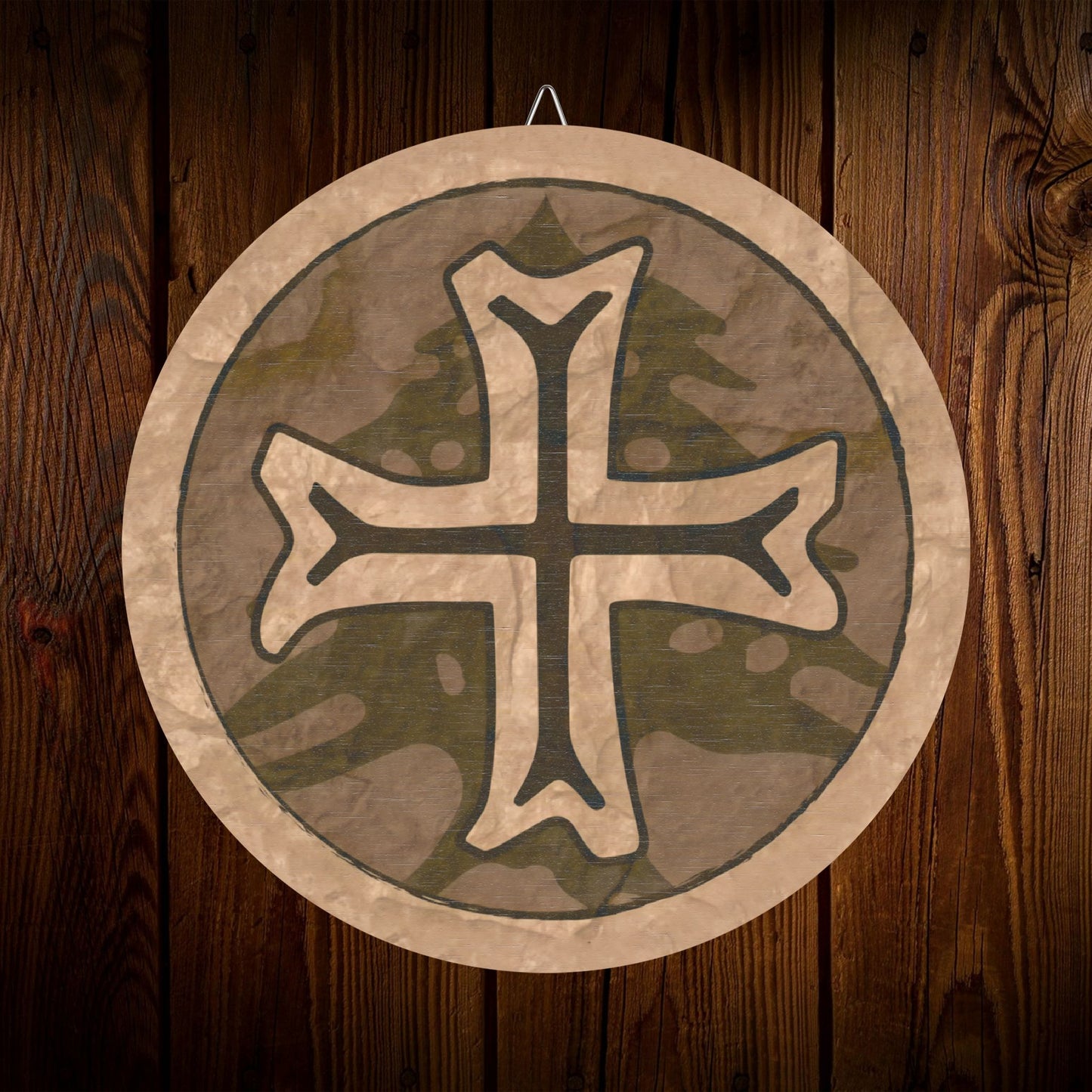 Maronite Emblem Wood Circular Icon