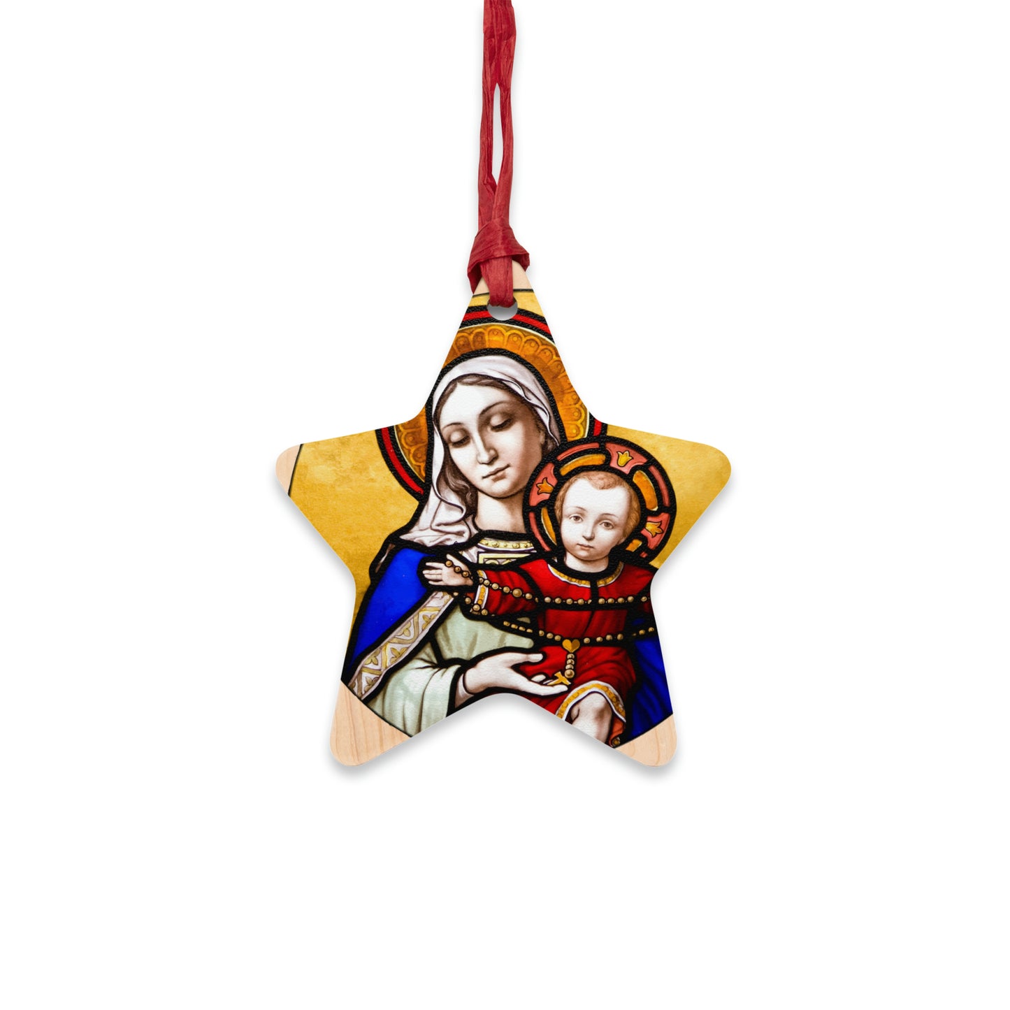 Holy Mother and Divine Child - Wooden #Christmas #Ornaments