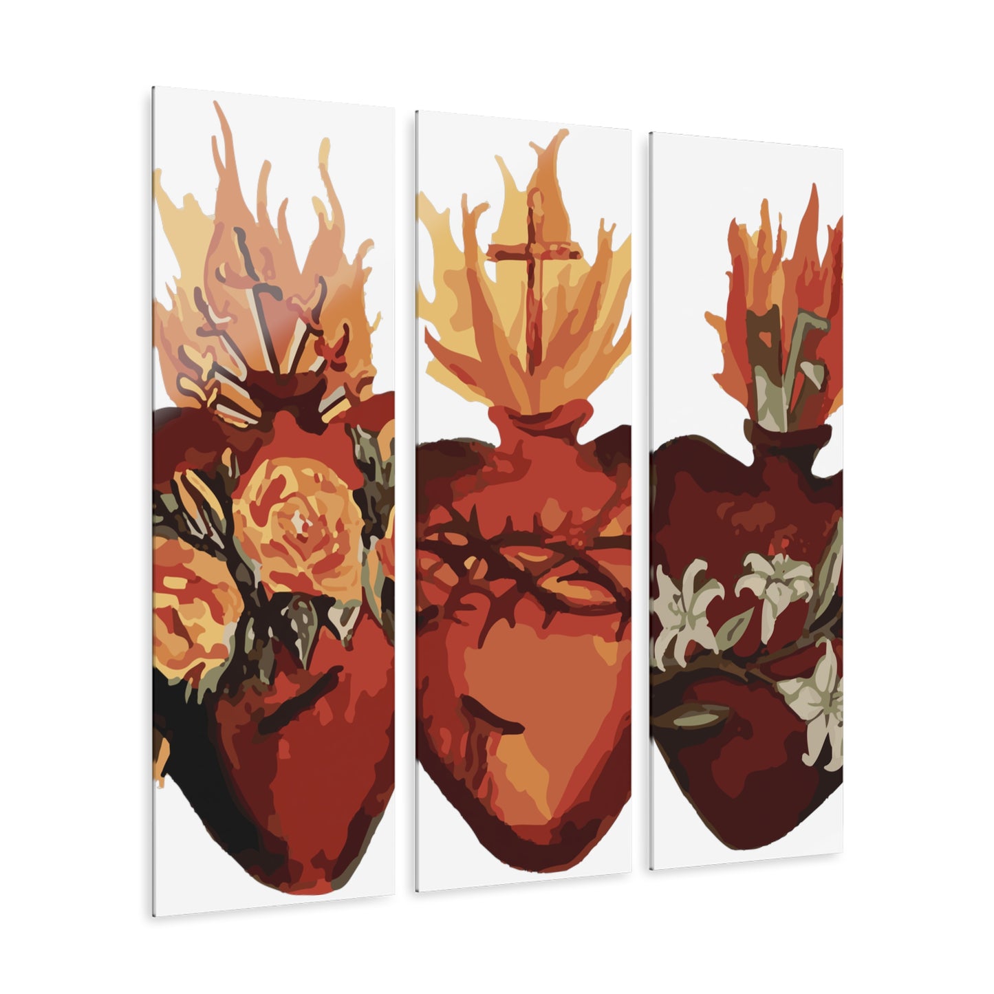 Holy Family Hearts - Acrylic Prints (Triptych)