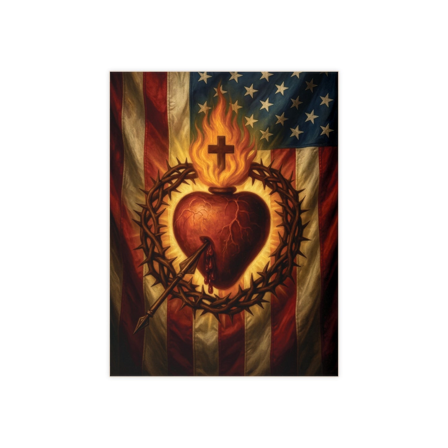 Sacred Heart of Jesus Consecration of America Devotional Ceramic Icon Tile (6×8 inches)