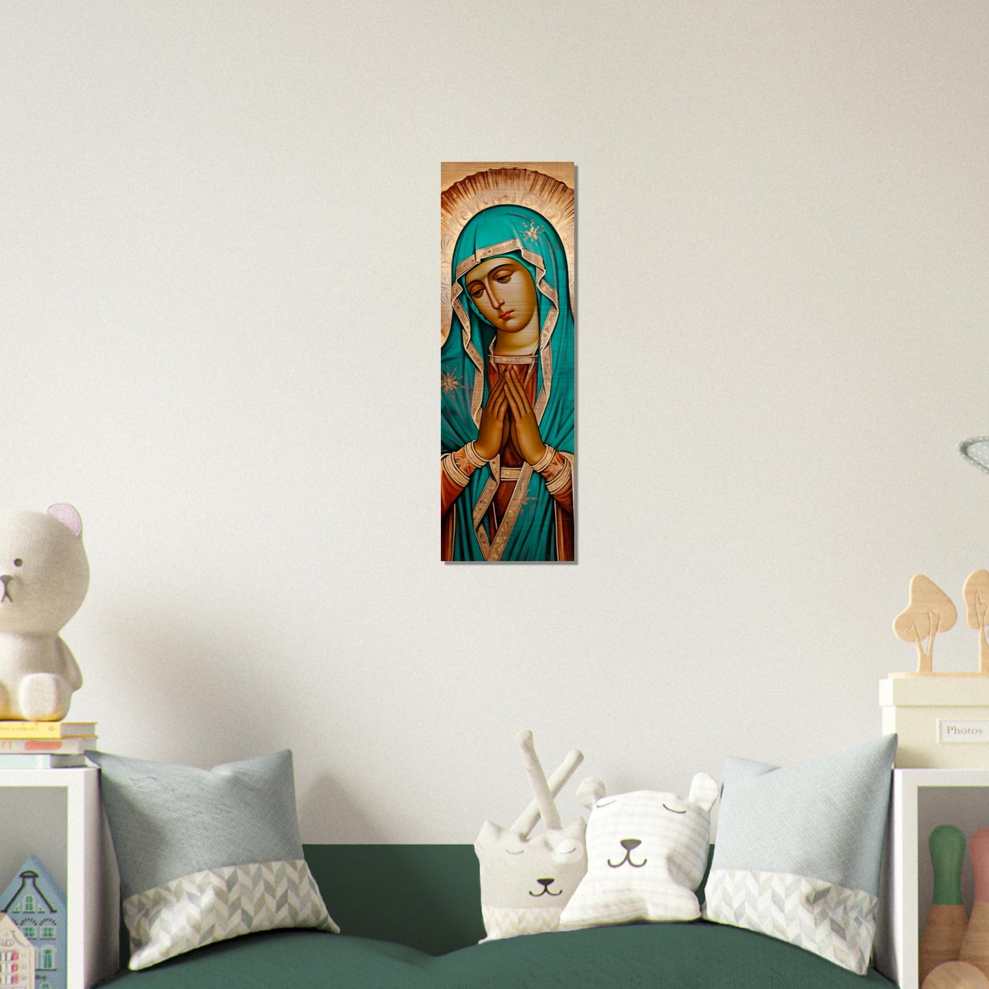 Our Lady of Guadalupe Easternized Theotokos Icon Brushed Aluminum наша леди Гваделупская (Gvadelupskaya)