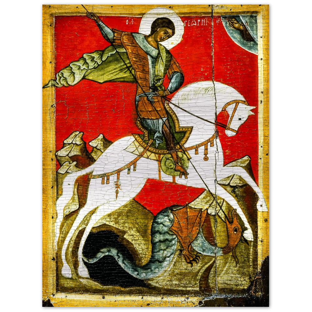 Miracle of St George and the Dragon - Brushed Aluminum Print