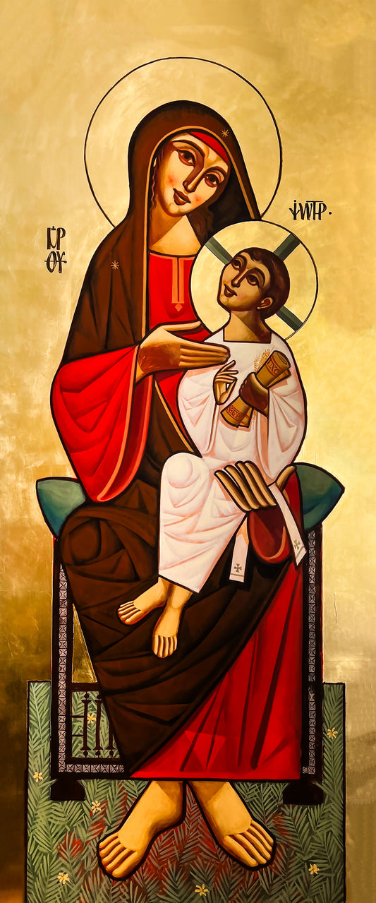St Mary Enthroned - Icon Plaque
