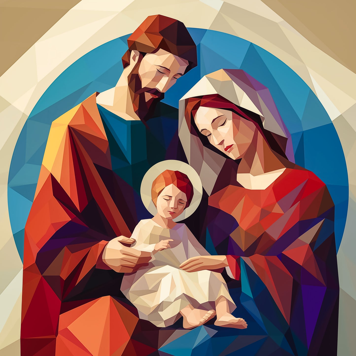 Holy Family Icon Brushed Aluminum