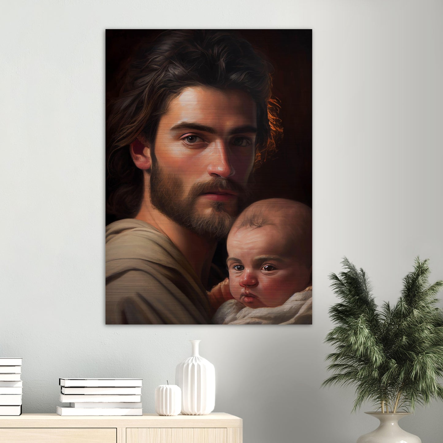 Glorious St Joseph ✠ Brushed Aluminum Icon