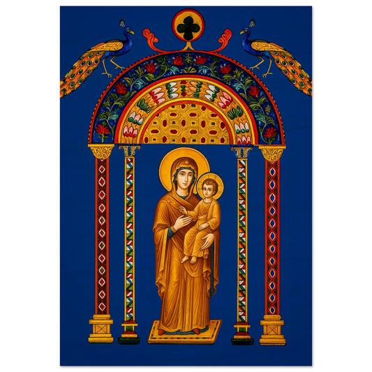 Pearl Print - The Mother of Light, an example of the Rabbula style Icon