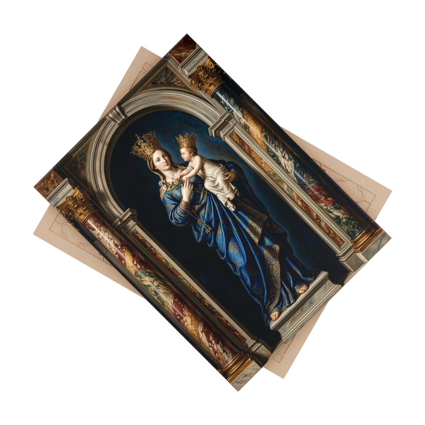 Virgin of Trapani Devotional Ceramic Tile (6×8 inches) Italy Tunisia