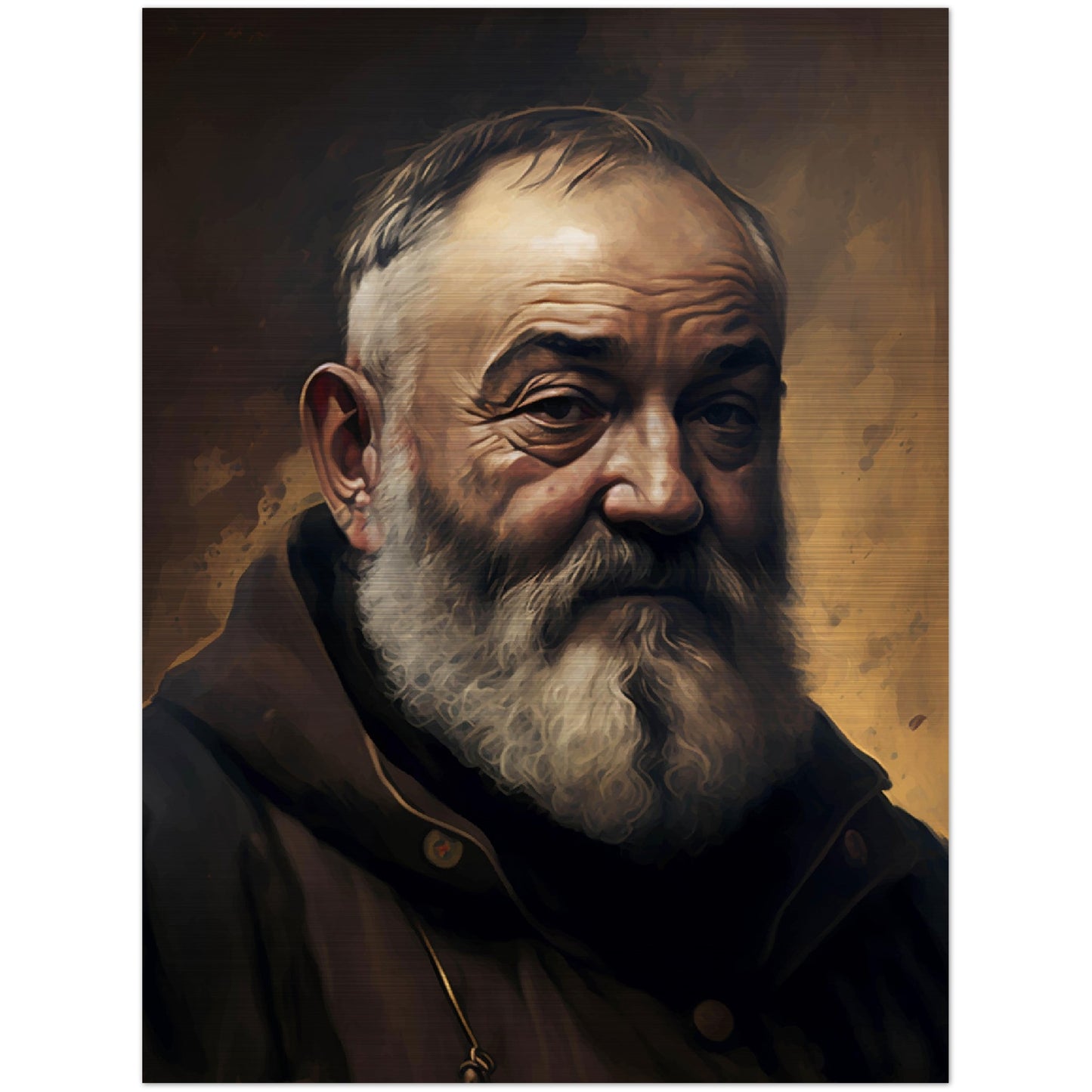 Padre Pio pray for us  ✠ Brushed Aluminum Icon