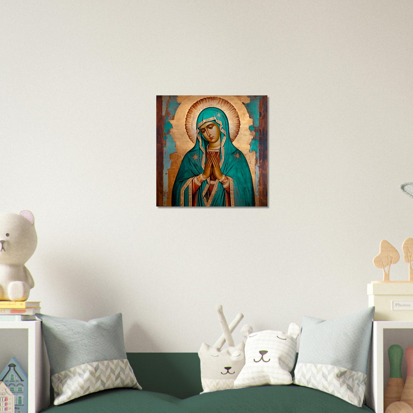 Our Lady of Guadalupe Easternized Theotokos Icon Brushed Aluminum наша леди Гваделупская (Gvadelupskaya)