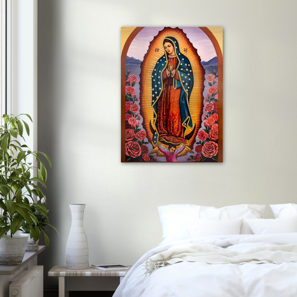 Our Lady of Guadalupe Byzantine Icon ✠ Brushed #Aluminum #MetallicIcon #AluminumPrint