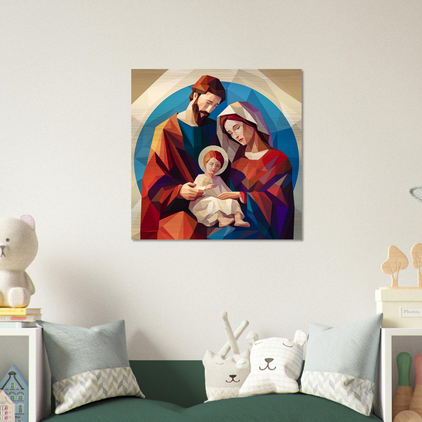 Holy Family Icon Brushed Aluminum