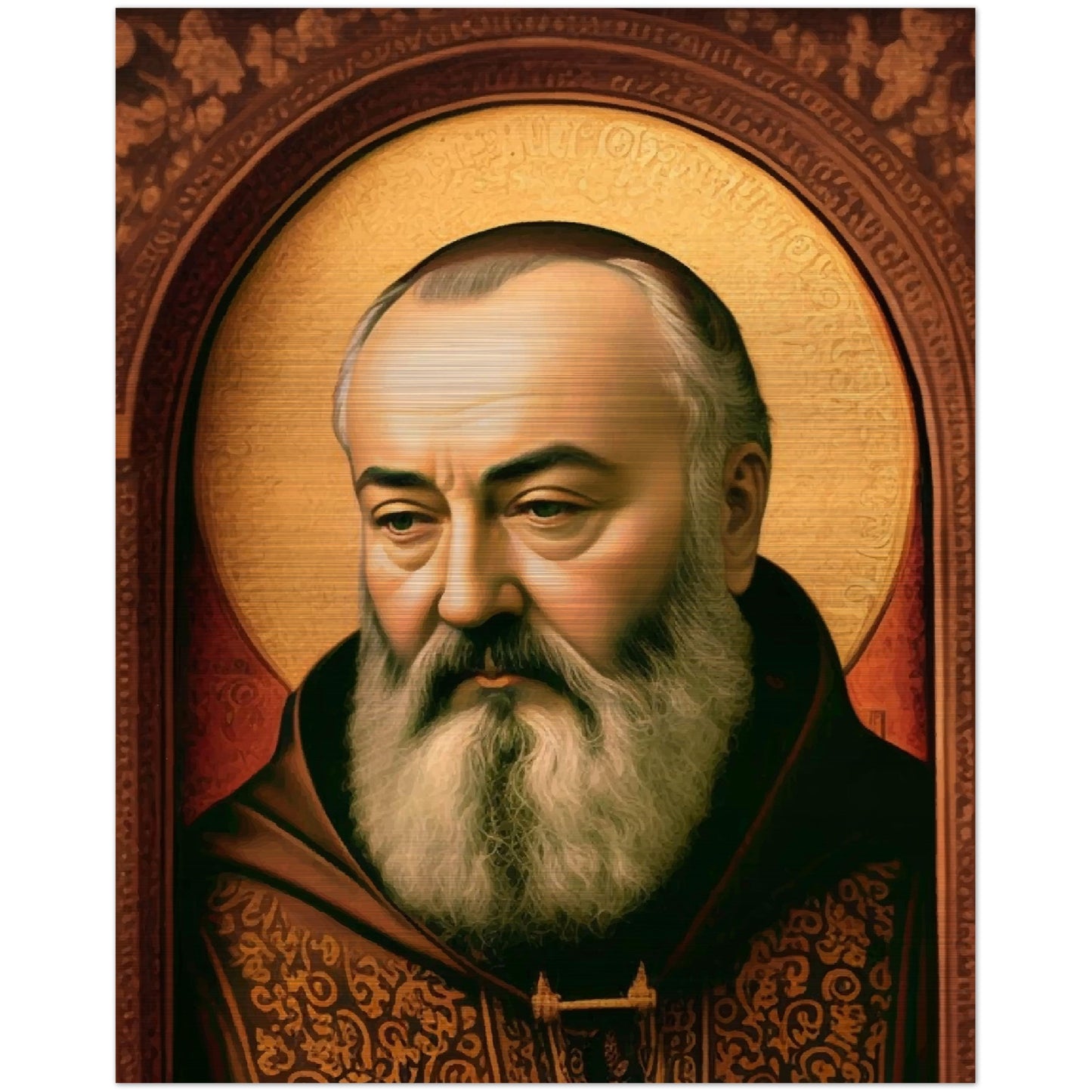 St. Padre Pio of Pietrelcina ✠ Brushed Aluminum Icon