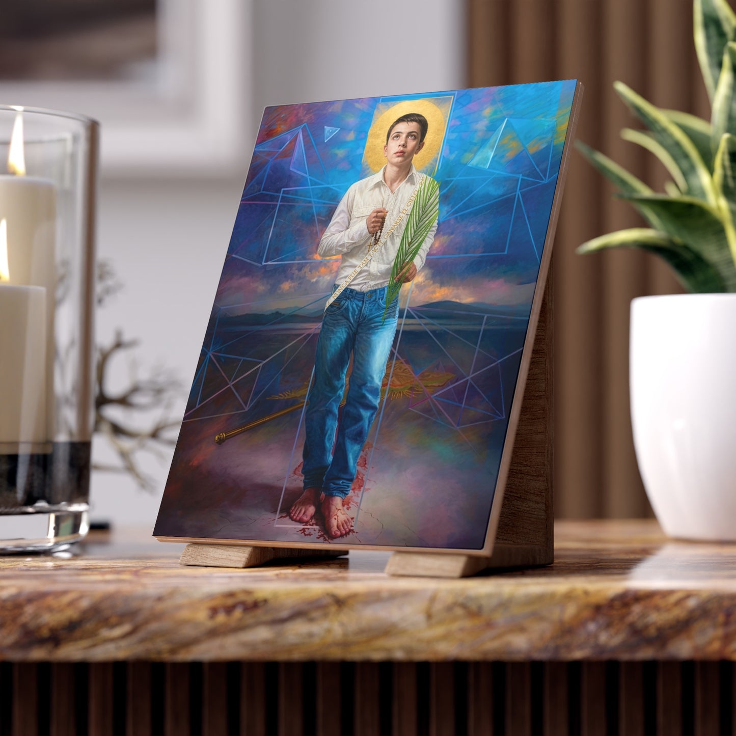 Saint José Sánchez del Río - Devotional Ceramic Icon Tile (6×8 inches)