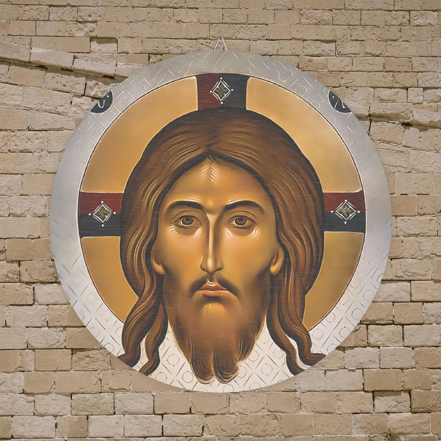 icon of the Mandylion or Holy Face Wood Circular Icon