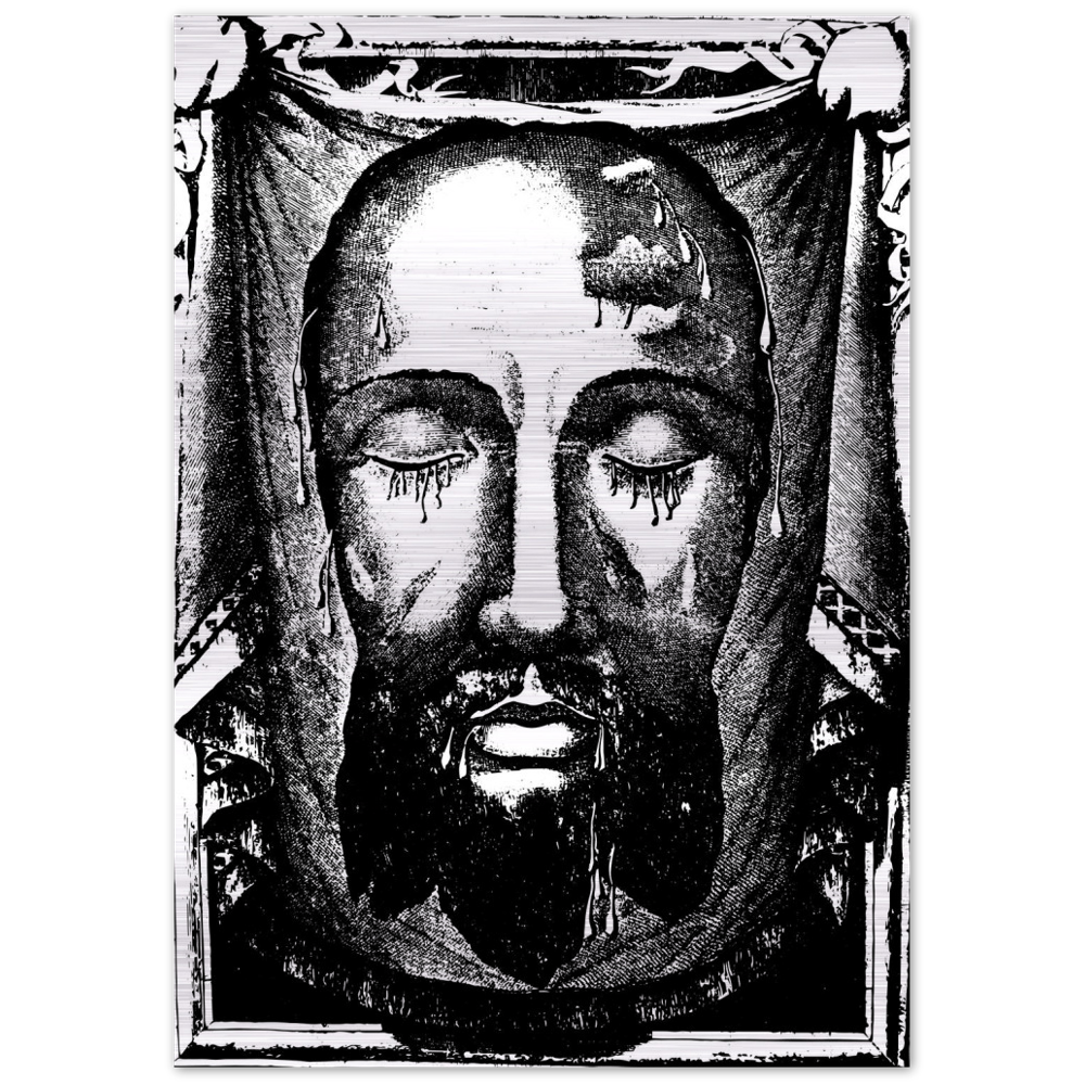 Devotion to the Holy Face of Jesus ✠ Brushed #Aluminum #MetallicIcon #AluminumPrint