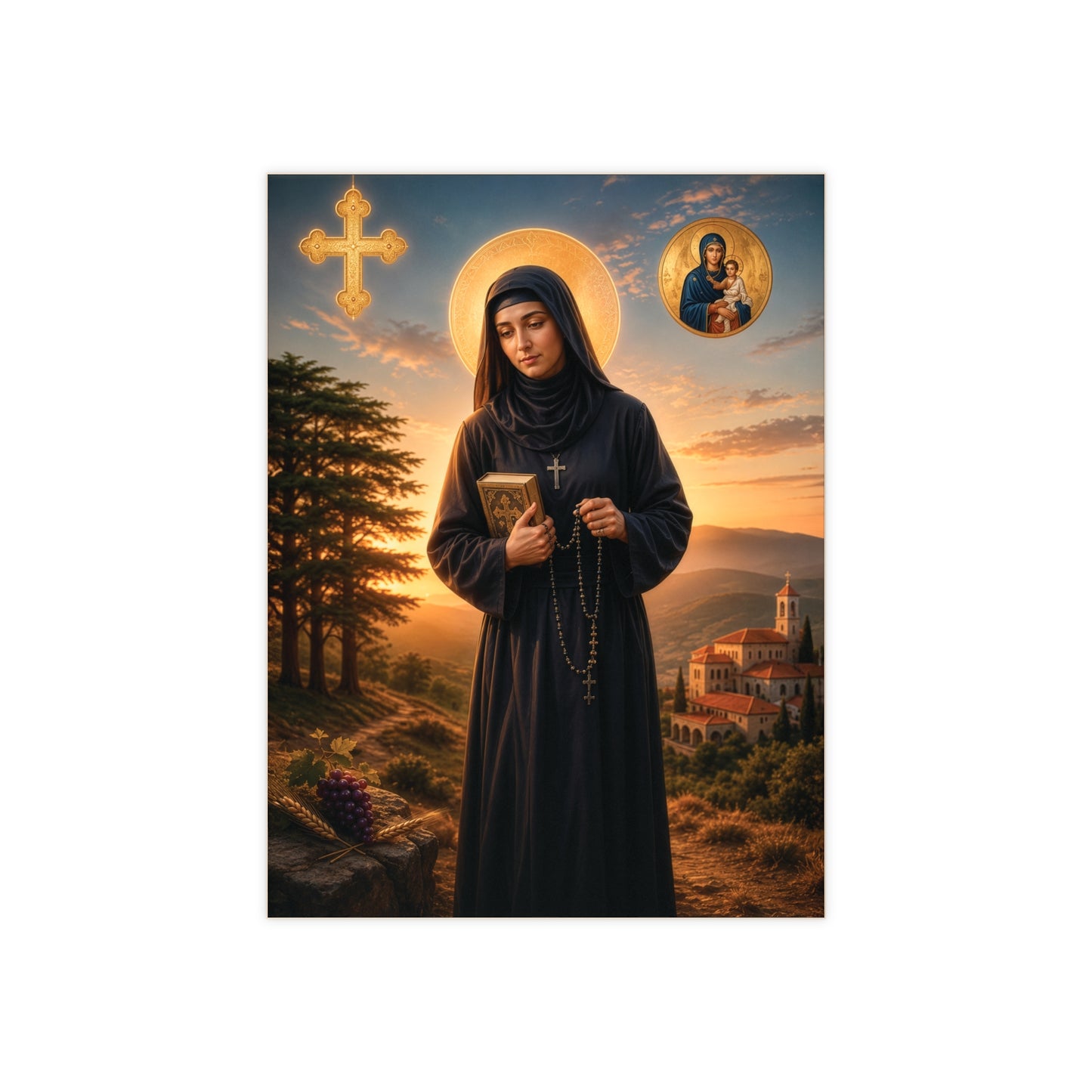 Saint Rafka Ceramic Devotional Tile (6×8 inches)