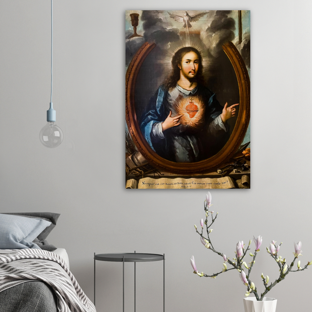 Sacred Heart of Jesus ✠ Sagrado Corazón de Jesús ✠ Brushed #Aluminum #MetallicIcon #AluminumPrint