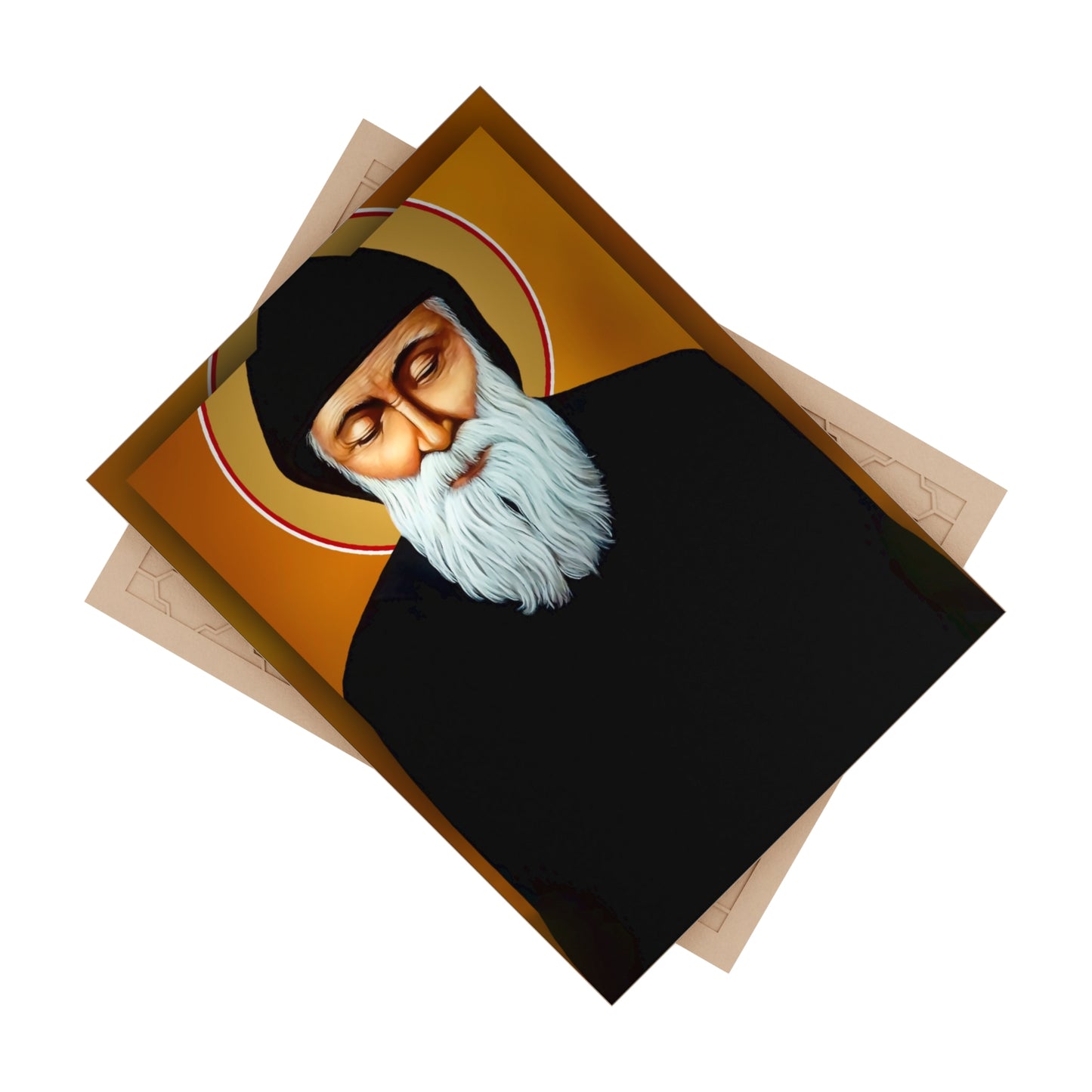 St Charbel, brilliant gem of sanctity Ceramic Icon Tile Size 6"x8"