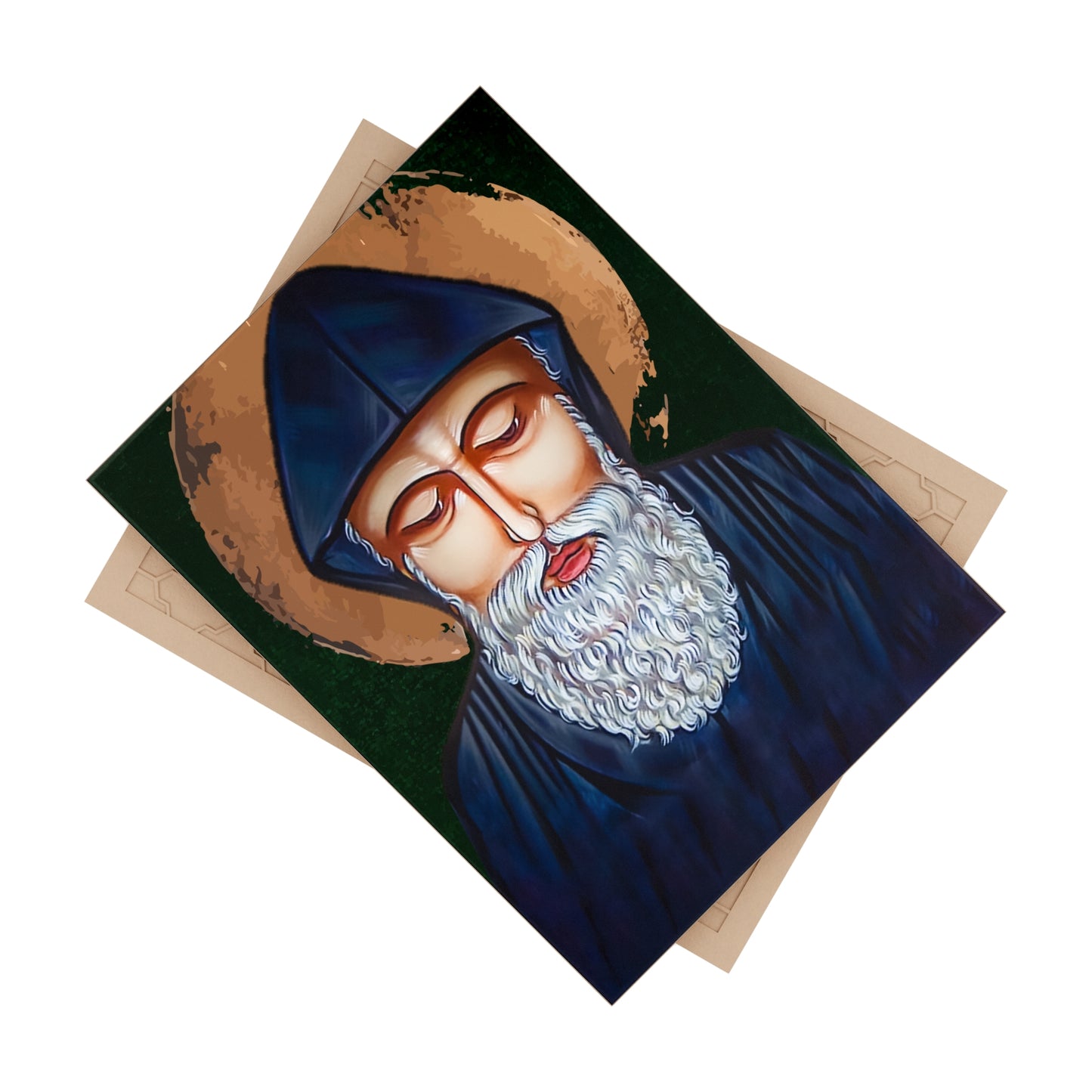 St Charbel, light of the Church - Ceramic Icon Tile Size 6"x8"