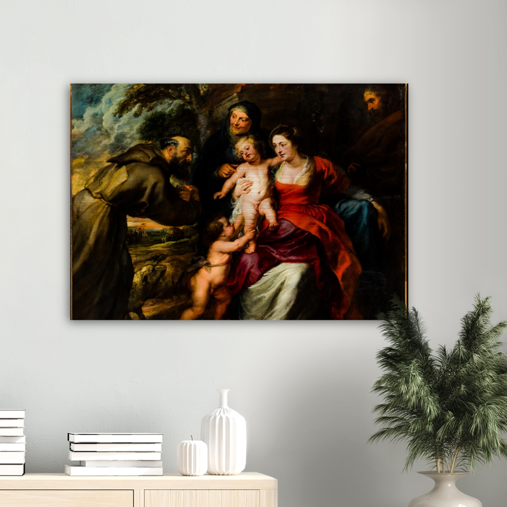 Holy Family, St Francis, St Anne and St John the Baptist ✠ Brushed #Aluminum #AluminumPrint