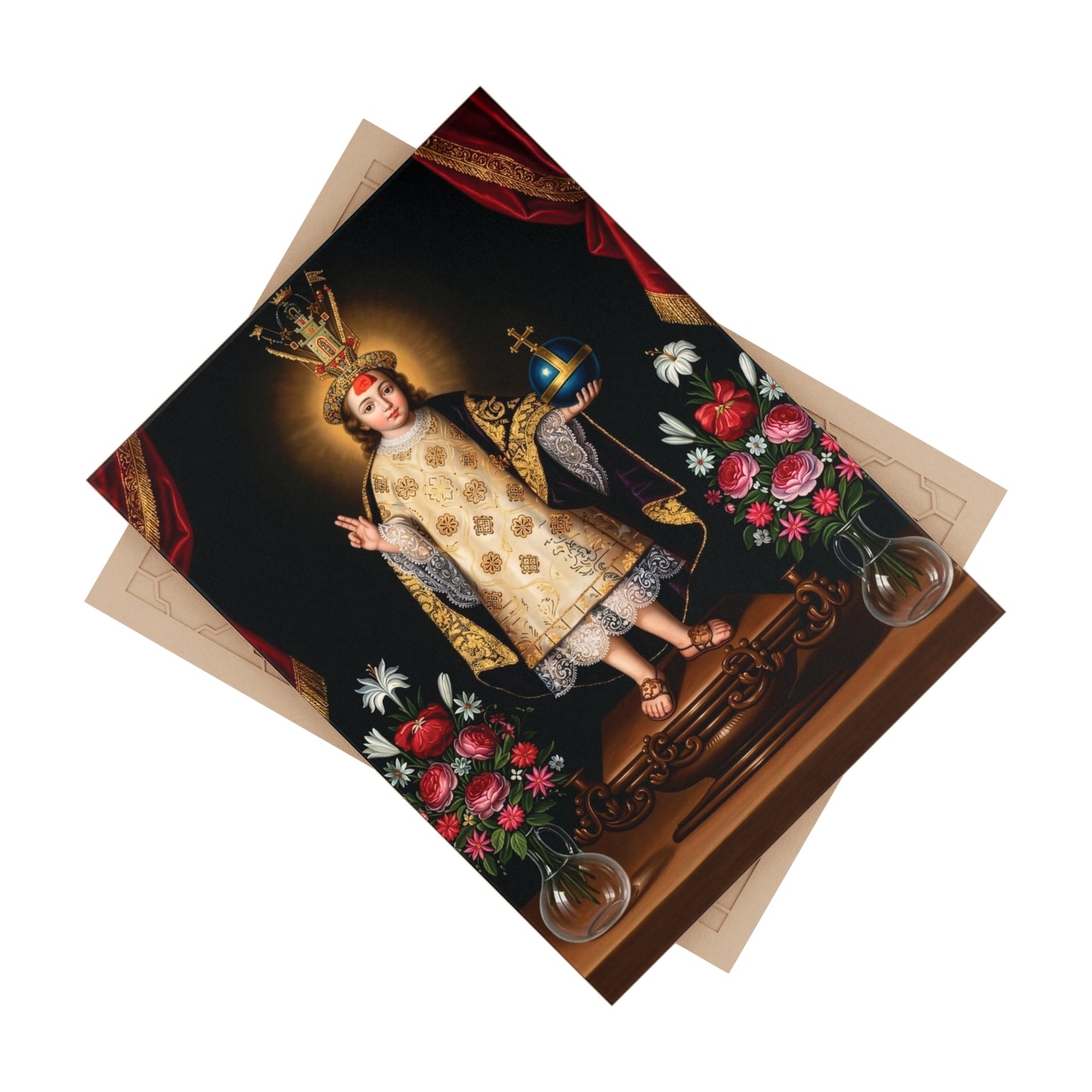 The Inca Infant Jesus of the Mascapaycha Devotional Ceramic Tile (6×8 inches)