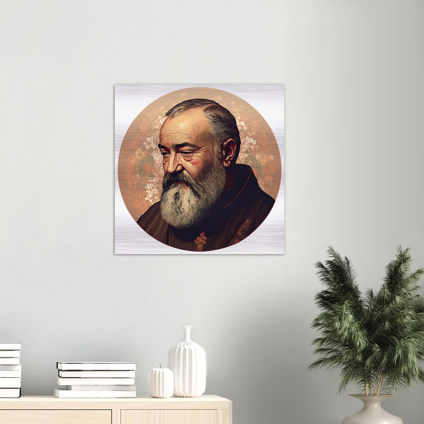 Our Friend, Padre Pio ✠ Brushed Aluminum Icon