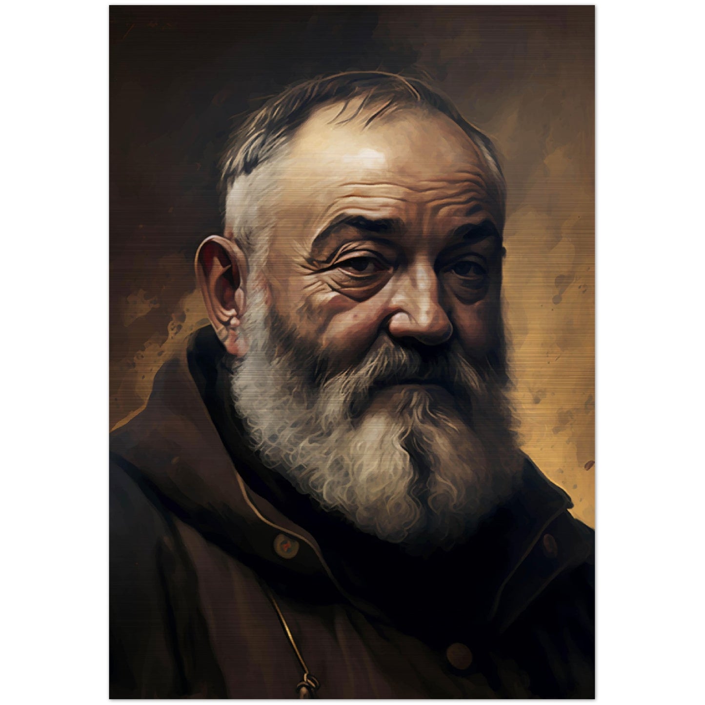 Padre Pio pray for us  ✠ Brushed Aluminum Icon