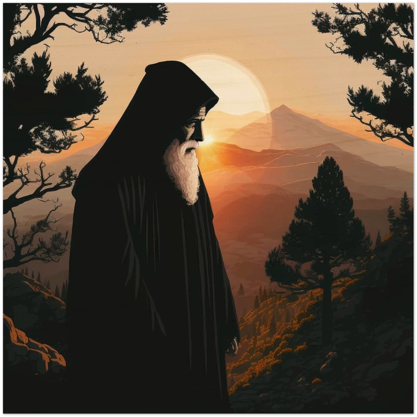 Saint Charbel, loved by God + Wood Icon