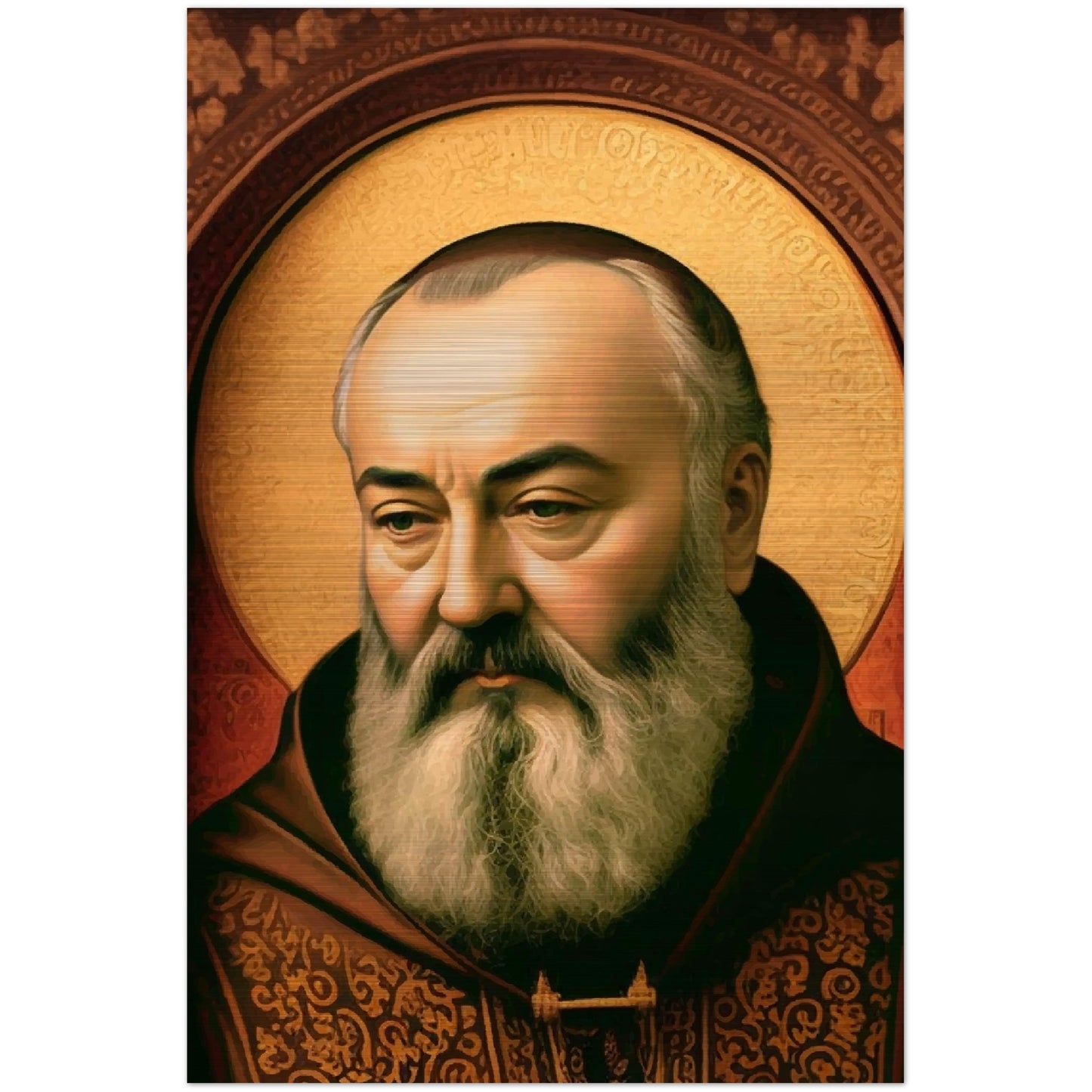 St. Padre Pio of Pietrelcina ✠ Brushed Aluminum Icon