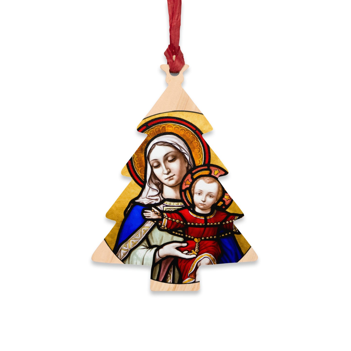 Holy Mother and Divine Child - Wooden #Christmas #Ornaments