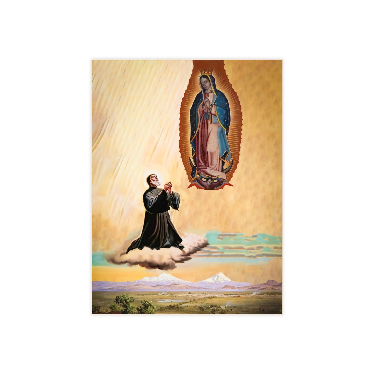 San Chárbel, Hermano, ya eres Mexicano - Ceramic Photo Icon with Our Lady of Guadalupe pray for Mexico Size 6"x8"