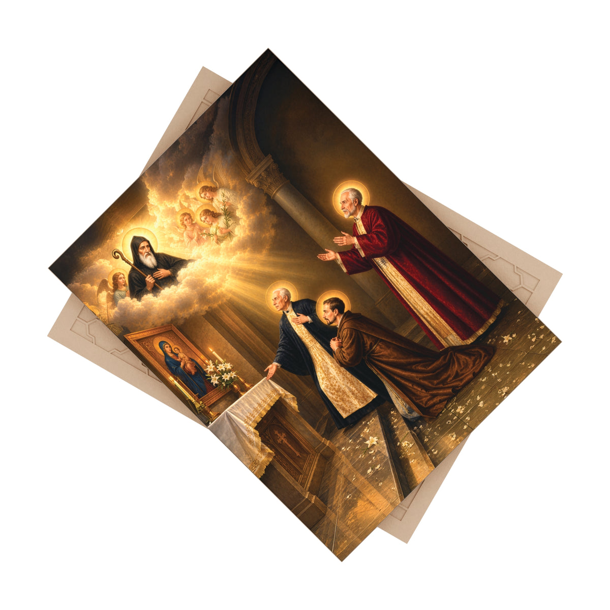Saints Massabki Brothers Maronite Martyrs Ceramic Devotional Icon Tile (6×8 inches)
