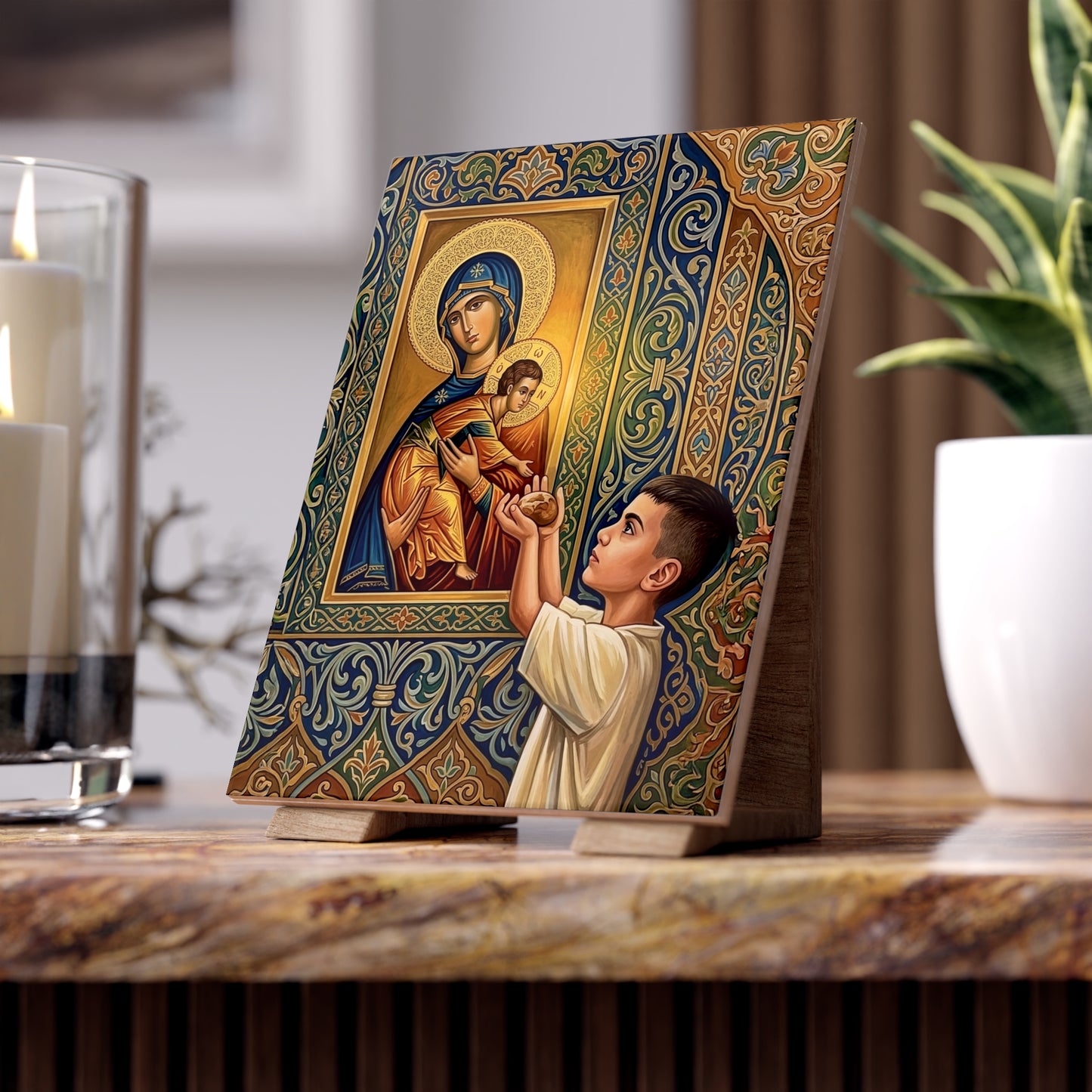 Bread of Life Sacred Devotional Ceramic Tile (6×8 inches)
