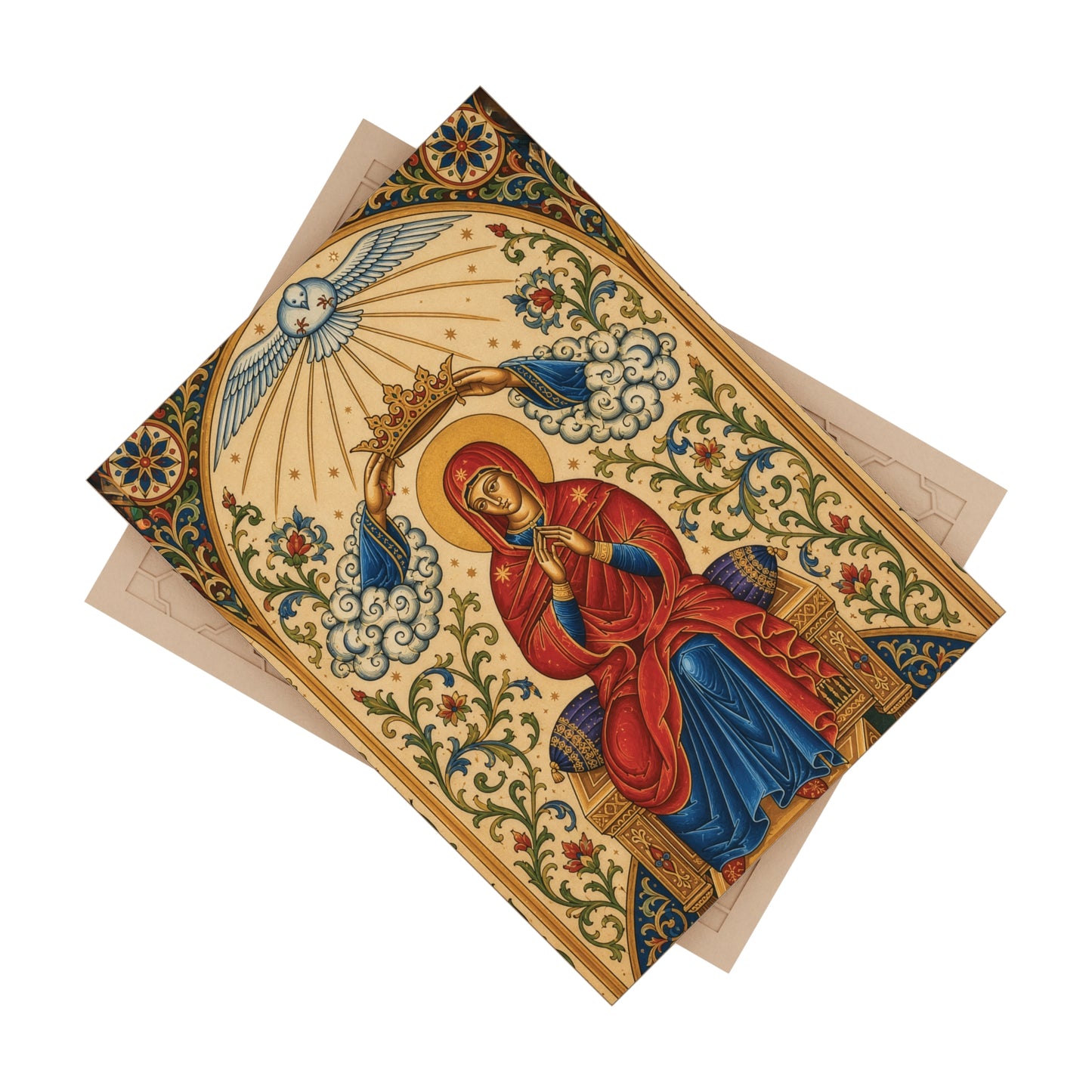 Coronation of the Blessed Virgin Mary – Sacred Ceramic Devotional Icon Tile (6×8 inches)